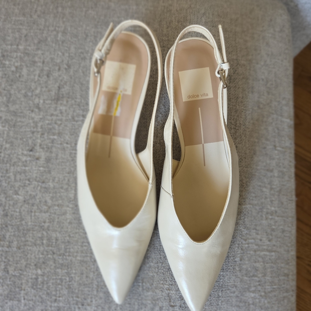 Dolce Vita Cream Pointed Slingback Flats